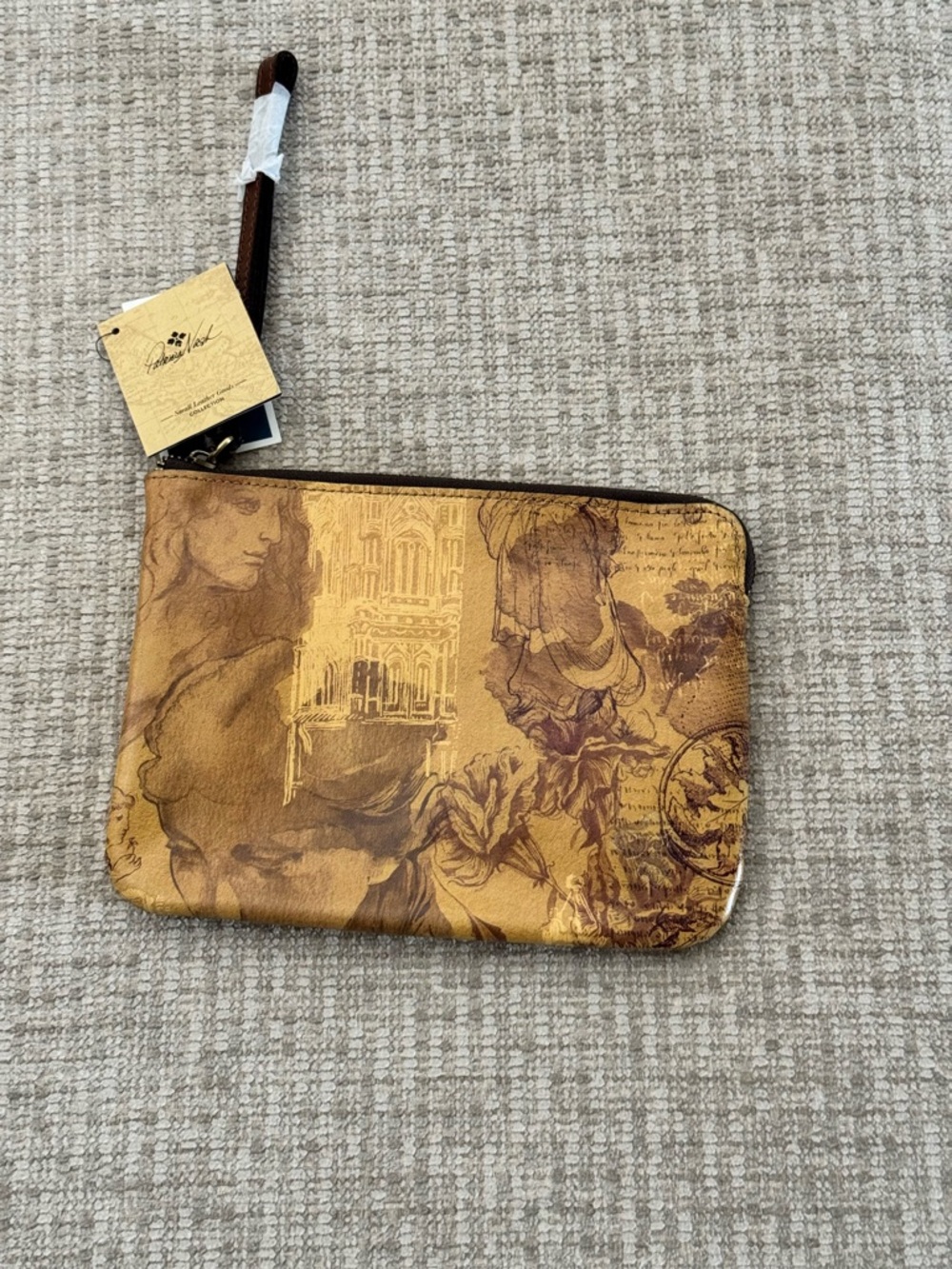 Patricia Nash Cassini Leather Wristlet - Italian Sketchbook, NWT